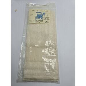 Charles Craft Off White Terry Towel With Aida Border Size 16" X 26"